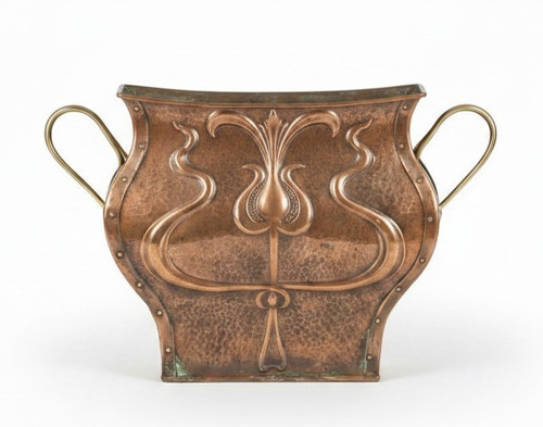Art nouveau copper planter - art, /