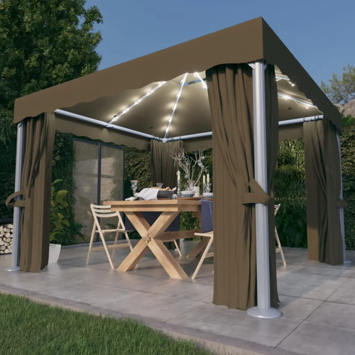 Walplus gazebo with curtains - with,