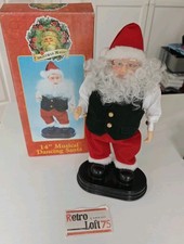 Vintage 14" Musical Dancing Santa. Tested Working. Good Used Condition 
