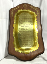 Vintage 'The Ten Commandments' Plaque Wood & Metal
