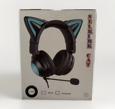 Selkirk Cat Ear Headphones – Black | Customizable LED Colors & Premium Sound