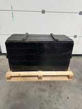 Very large black trunk with hinged top