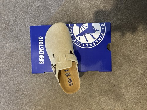 Birkenstock boston beige suede - beige,