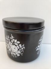 VINTAGE PORTMEIRION POTTERY BLACK KITCHEN SUGAR BOWL LIDDED JAR BLACK