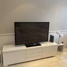 TV bench, high-gloss white