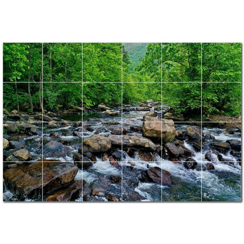 River ceramic tile - tile, mural