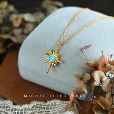 Fire Opal Starburst Necklace