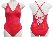 M&S Red Swimsuit Pink Floral