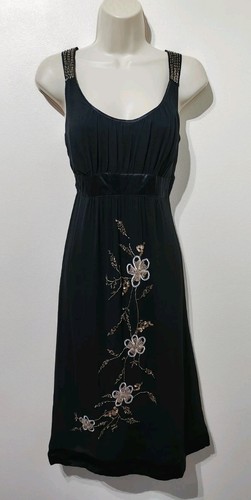 Monsoon black silk beaded