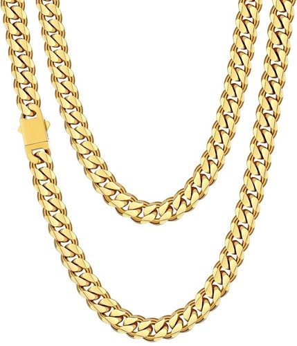 14k gold cuban link chain - gp,