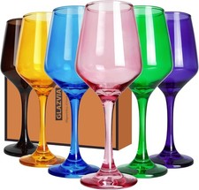 Colored Wine Glasses Set of