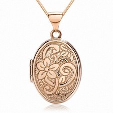 Rose Gold Oval Locket 18"