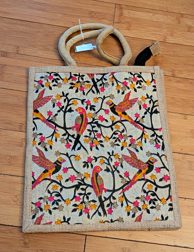 Jute reusable tote bag large - jute,