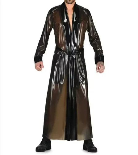 Black shiny latex look - black,