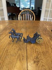 VINTAGE METAL HORSE AND WAGON