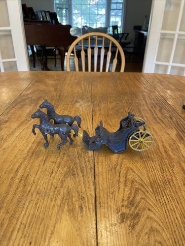 Vintage metal horse and - metal,