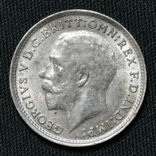 1918 Great Britain, George V, Maundy Threepence, First Coinage, S-4018
