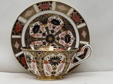 2pcs Royal Crown Derby Old Imari 1128 Smooth Tea Cup & Saucer Set -Excellent 2nd