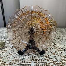 Vintage Art Deco Pink Glass Serving   Plate.