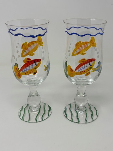 Hand painted goldfish wine - painted,