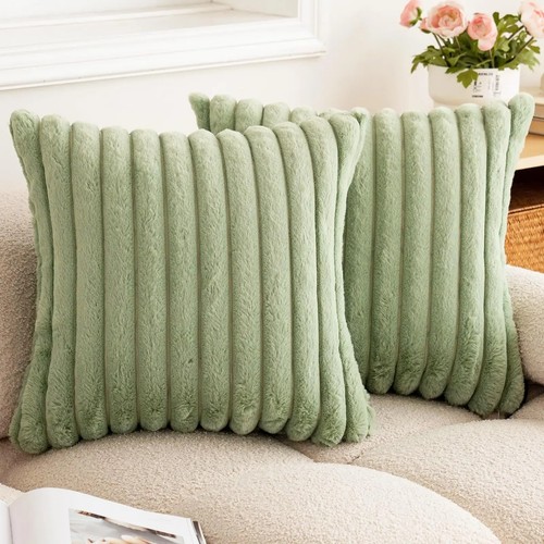 Faux rabbit fur cushion cover - rabbit,