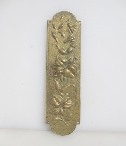 Edwardian brass finger plate - brass,