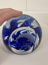 Large Vintage Hand-Blown Blue