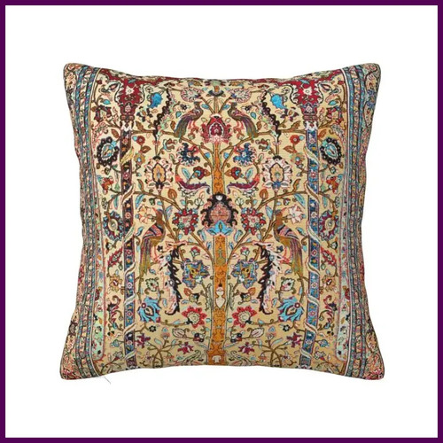 Antique silk persian carpet - antique,