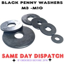 Stainless Steel BLACK Penny Washers Mudguard Repair Washer