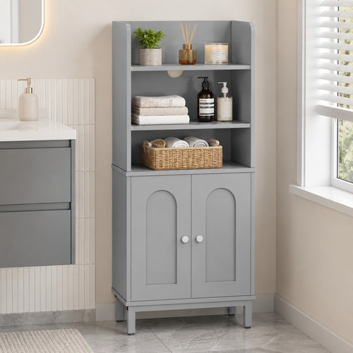 Bathroom cabinet slim grey - bathroom,