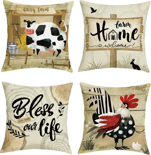 Farmhouse animals cow cushion - animals,