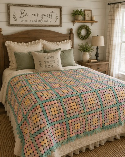 Antique yoyo quilt handmade - antique,