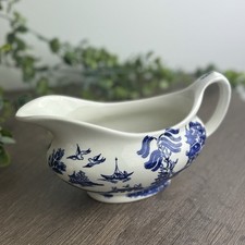 Willow Pattern Gravy Boat Old