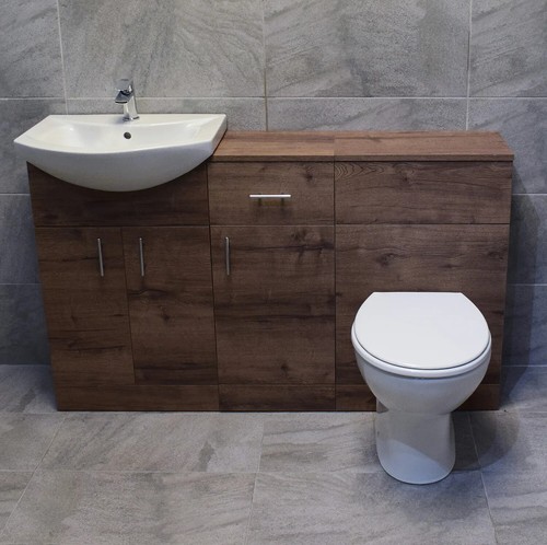 1350mm walnut vanity set - 1350mm,