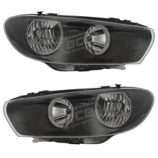 VW Scirocco 2008-2015 Headlights Headlamps Black 1 Pair Drivers & Passenger Side