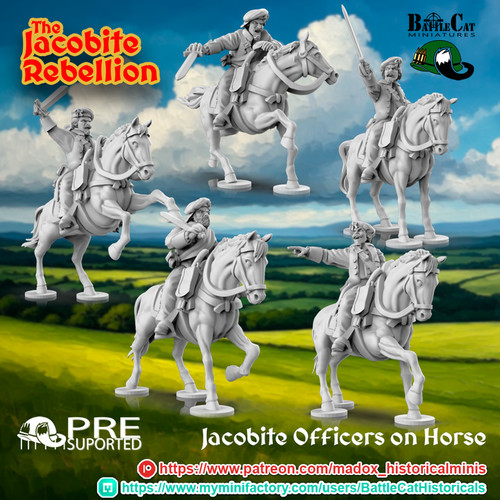 28mm jacobite mounted officers - 28mm,