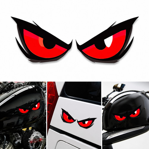 Angry red eyes car - 3d,