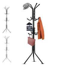 Coat Stand Garment Rack Metal Coat Jacket Umbrella Hanger Standing Hook Rack