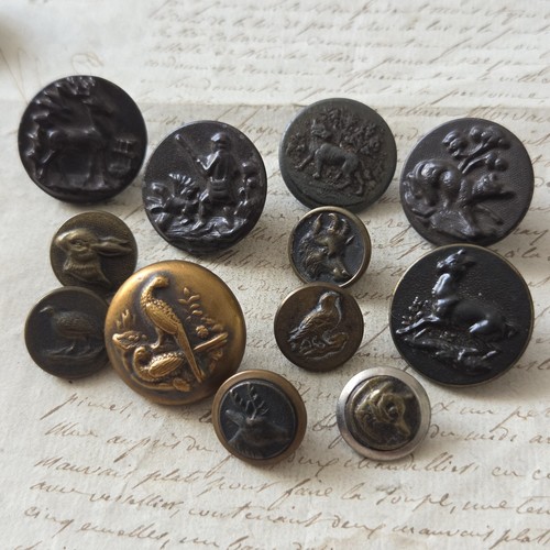 Antique hunting buttons - antique,