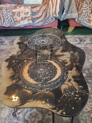 Epoxy resin coffee table - resin,