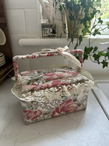 Vintage pink quilted floral - vintage,