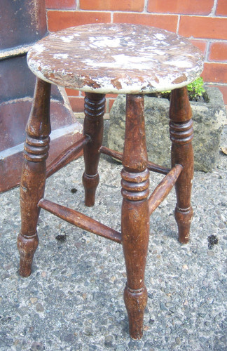 Vintage wooden machinist stool - machinist,