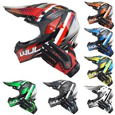 Wulfsport Off Road Iconic Adult Helmet Motocross Helmet + Wulf Attack Gloves ATV