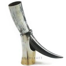 Ox Horn Viking Drinking Horn Beer Mug With Horn Stand | 13 – 16 Inches in Length