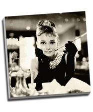 Audrey Hepburn Sepia Portrait Canvas Print Wall Art 20x20"
