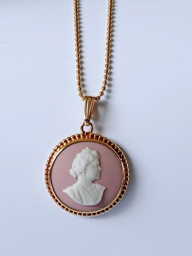 Wedgwood jasper pink pendant - jasper,