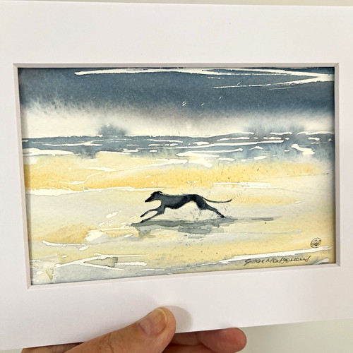 Greyhound dog watercolour