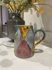 Dartington Pottery Petra Tilley Quilt Harlequin Jug  - Studio Pottery