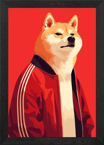 Shiba dog red tracksuit - dog,
