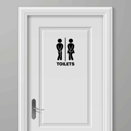Funny toilet door - toilet, stick